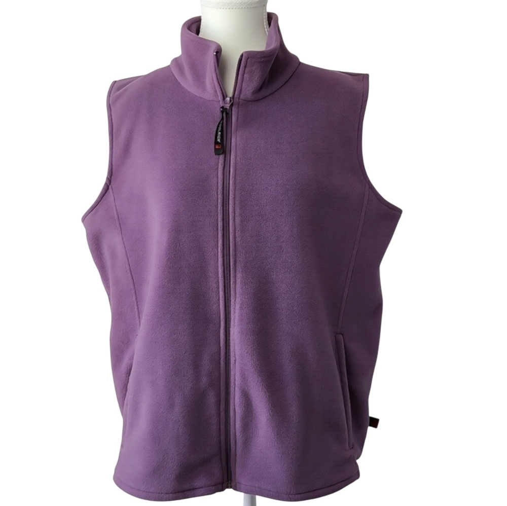 ✨ Woolrich Women's Coastal Purple Zip-Up Fleece Vest | Size L w/ Pockets ✨
